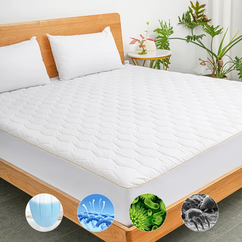 Factory-Waterproof-Mattress-Cover-Quilted-Breathable-Mattress-Protector-Thickened-Padded-Soft-Premium-Fabric-Fitted-Sheet