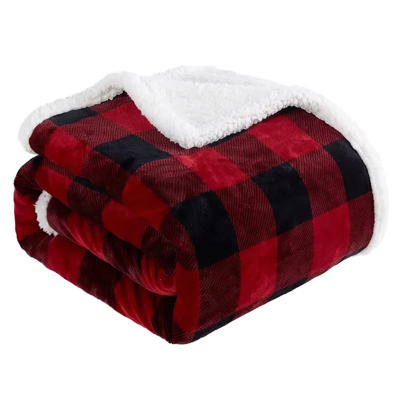 Factory-Winter-Double-Layer-Flannel-Fleece-Sherpa-Raschel-Blanket-Throw-Cozy-Soft-Warm-Sofa-Bed-All