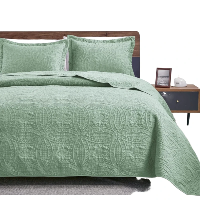 Fall-Simple-Geometric-Woven-Eco-Friendly-Lightweight-Microfiber-Comforter-Quilted-Polyester-Bedding-Set