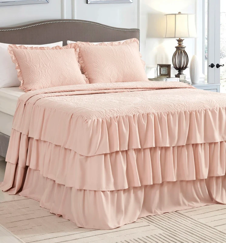 Farmhouse-Ruffle-Skirt-Bedspread-with-Four-Layers-Quilted-3-Piece-Ruffled-Microfiber-Quilt-Set-Modern-Bedroom-Decor