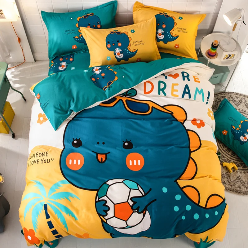 Fashion-Design-Popular-Cartoon-Print-Kids-Comforter-Bedding-Pillow-Case-Duvet-Covers-Bed-Sets