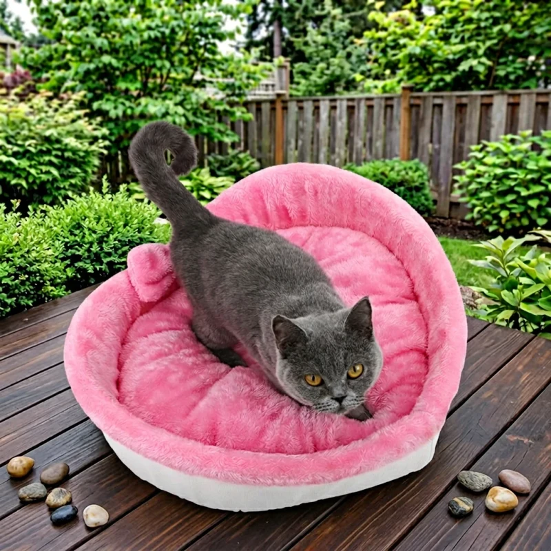 Fashion-High-Quality-Heart-shaped-Love-Nest-Pet-Bed-for-Cats-Small-Dogs-Winter-Warm-Velvet-Thickened