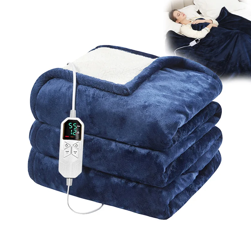 Fast-Heating-Electric-Quilted-Flannel-Throw-Blanket-Temperature-Controlled-Washable-Winter-Heated-Blanket