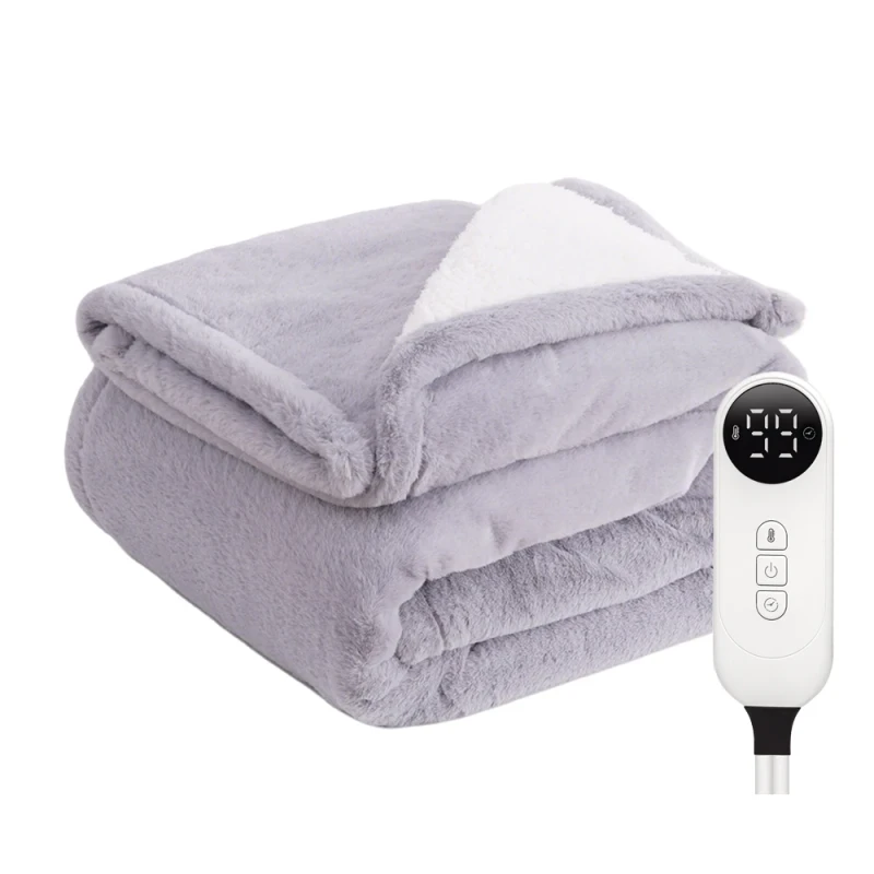 Fast-Heating-Electric-Throw-Blanket-9-Heat-Settings-Remote-Control-Soft-Rabbit-Fur-Fleece-Washable-Overheat-Protection