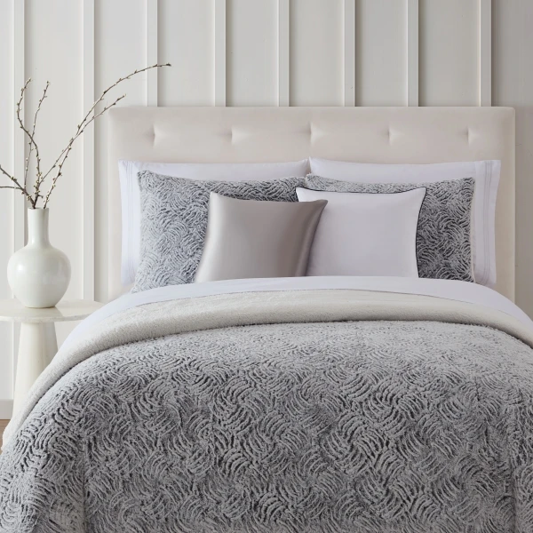 Faux-Fur-Teddy-Fleece-Soft-Duvet-Cover-Set-Queen-Silver-for-Cold-Winter