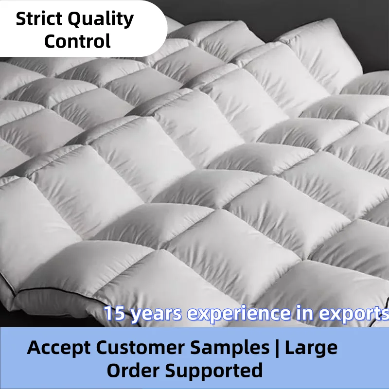 Feather-Down-Mattress-Topper-Duck-Goose-Down-Filled-Thick-Pad-with-5cm-Gusset-Soft-Breathable-for-Home-Hotel-Beds-OEM