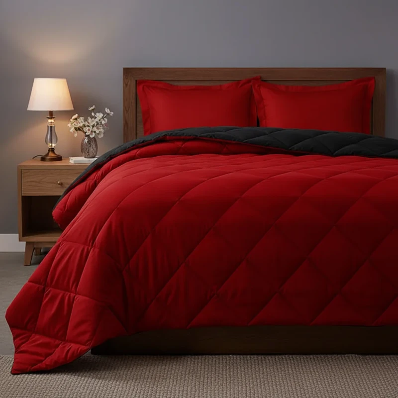 Festival-Quilted-Bed-Comforter-Set-and-Pillowcases-Red-Design-Sense-Wedding-Luxury-Bridal-Bedding-Sets