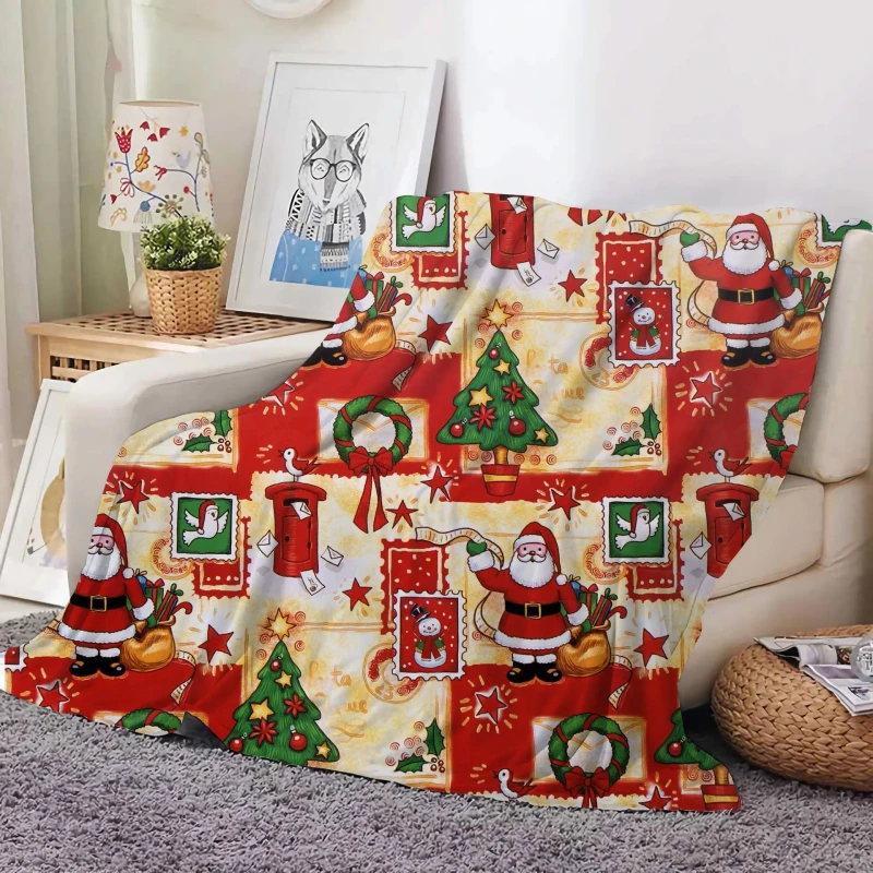 Festive-Red-Christmas-Tree-Polka-Dot-Flannel-Blanket-Winter-Knitted-Throw-Anime-Pattern-Sofa-Decor-Holiday-Christmas-Decorative