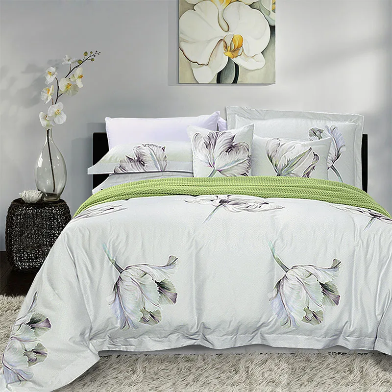 Fitted-Bedsheets-With-Pillowcase-Sets-Cotton-Fabric-Bedding-Bed-Linen-Botanical-Patterns-Quilt-Cover-Set