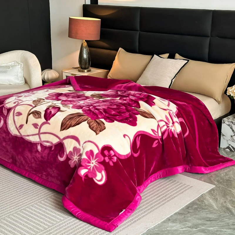 Flannel-Blanket-King-Size-200-230-4kg-Double-Ply-Soft-Heavy-Warm-Mink-Blanket-Thick-Raschel-Bed-Blanket-for-Winter-Aut