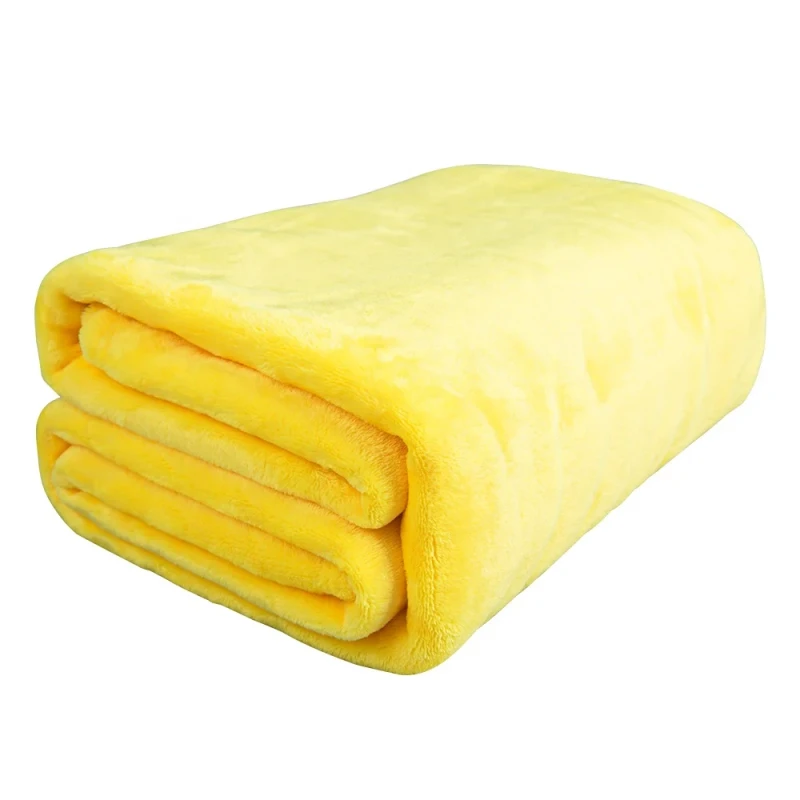 Fleece-Throw-Knit-Polyester-Blanket-with-Fringe-Cozy-Flannel-Yellow-Lightweight-Decorative-Throw-Blanket-for-Bed