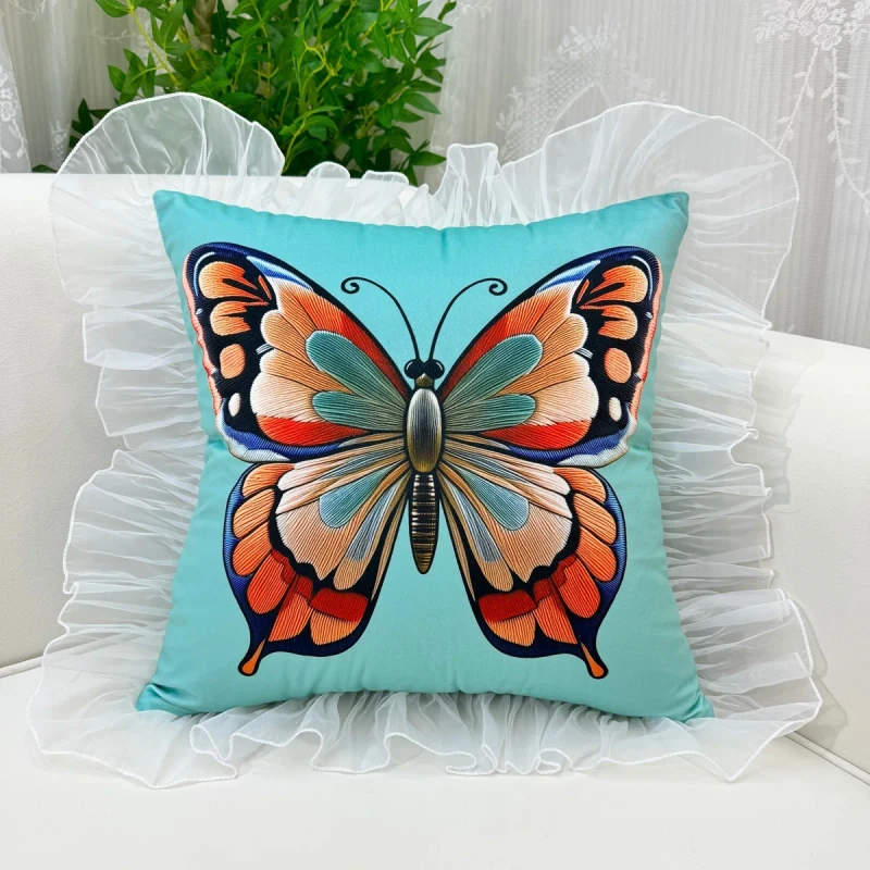 Floral-Butterfly-Print-Cushion-with-Lace-Trim-Plush-Velvet-Decorative-Throw-Pillow-for-Girls-Elegant-Gift-Idea