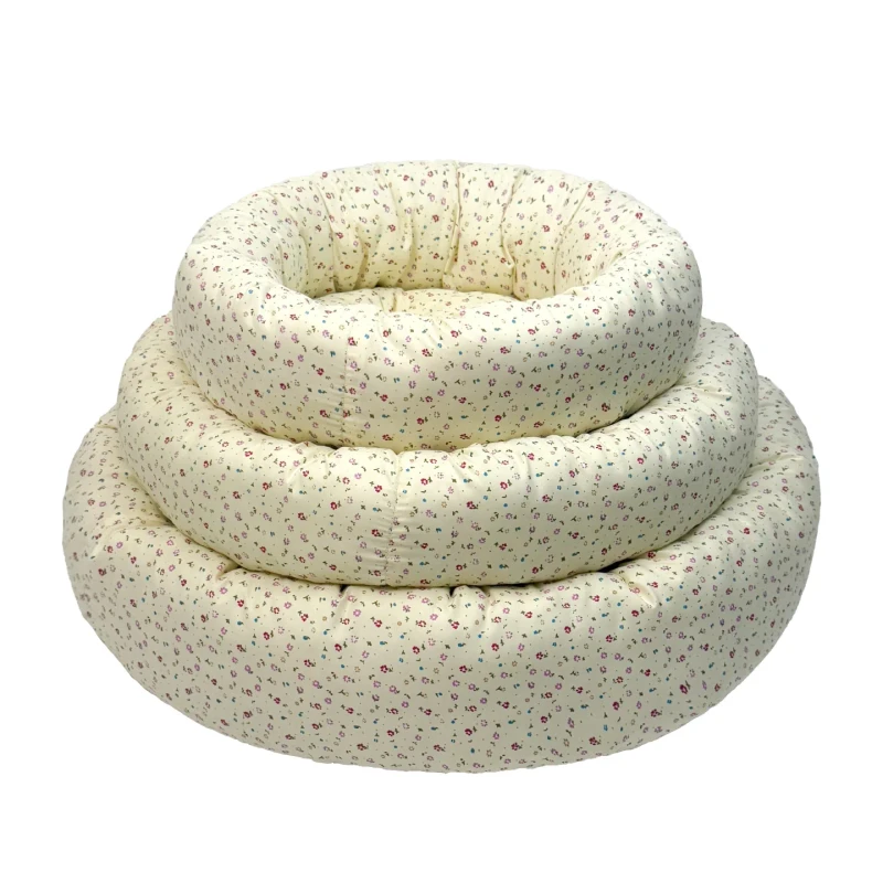 Floral-Velvet-Round-Pet-Bed-for-Cats-and-Dogs-All-Seasons-Soft-Comfortable-Sleeping-Bed