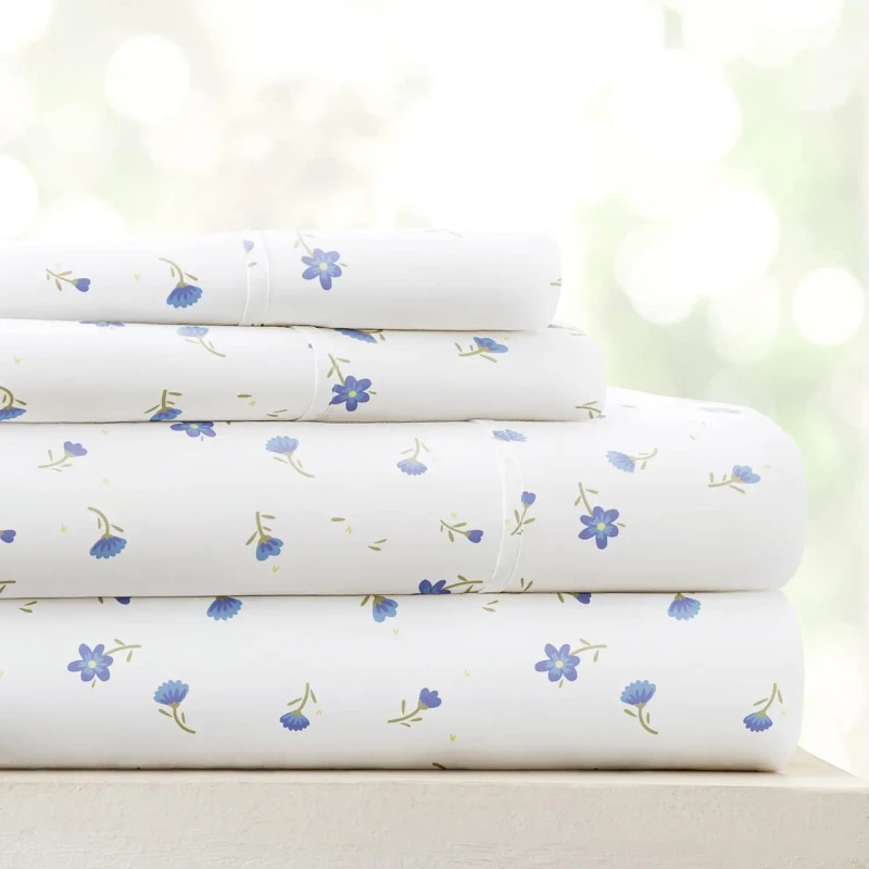 Flower-Design-Bed-Sheet-Pillowcase-Printed-Bedding-Sets