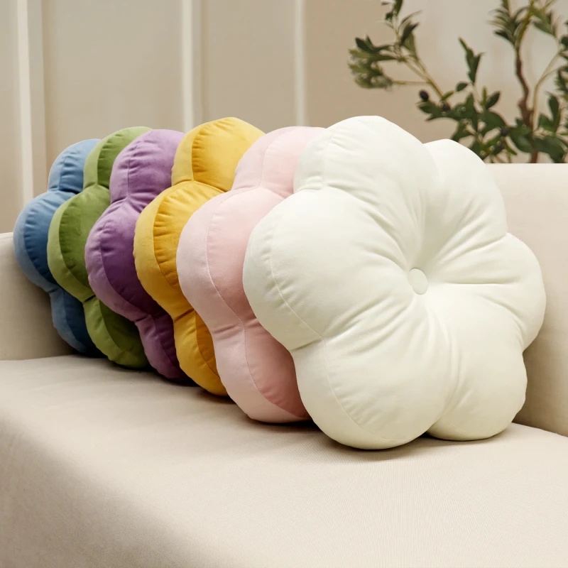 Flower-Seat-Cushion-Velvet-Pillow-Solid-Soft-Decorative-Throw-Pillows-Cushion-3D-Flower-Shape-for-Home-Decor
