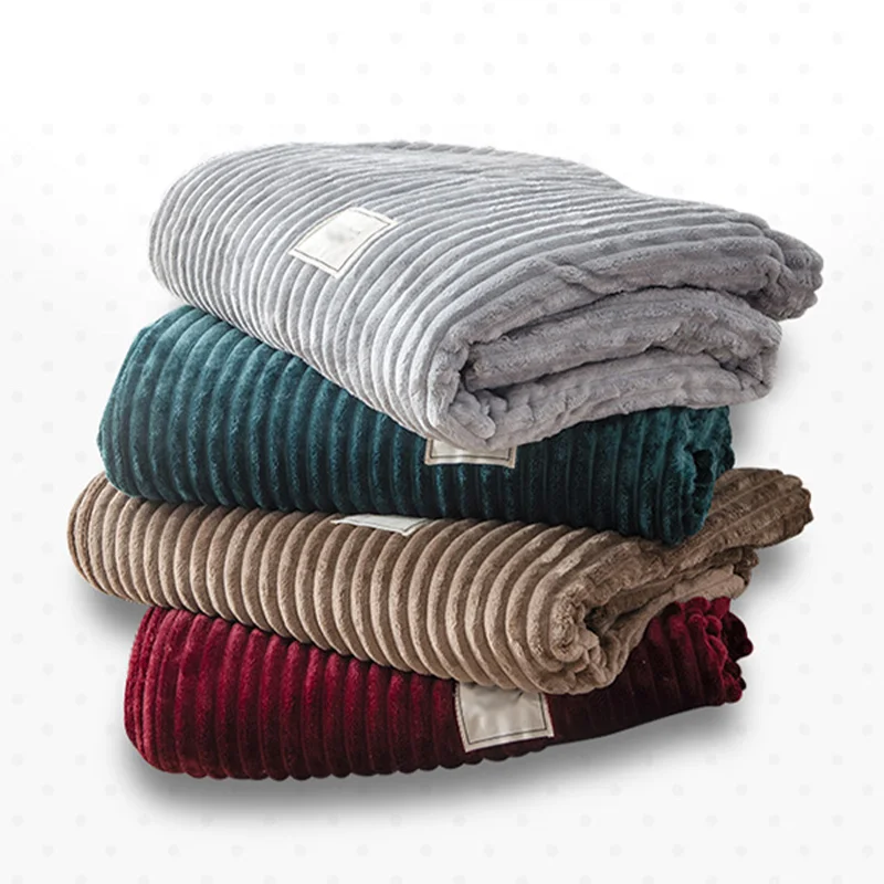 Fluffy-Cozy-Fleece-Throw-Blanket-Soft-Polyester-Flannel-3D-Striped-Jacquard