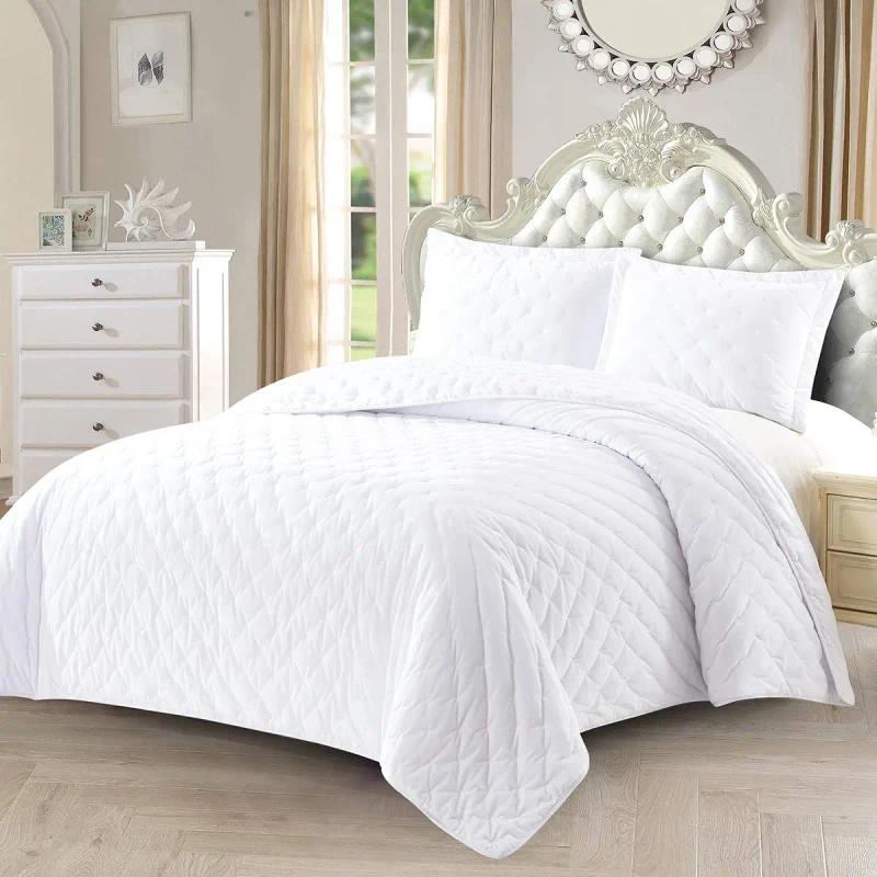 Fluffy-Customized-Size-Quilt-Velvet-White-Coverlet-3pc-Set-Oversized-Luxury-100-Cotton-Quilt