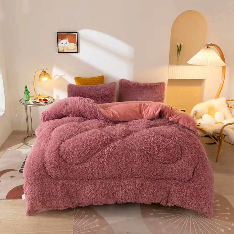Fluffy-Solid-Color-Bedroom-Comforter-Sets-Microfiber-Double-Sided-Plush-King-Size-Luxury-Bedding-Comforter