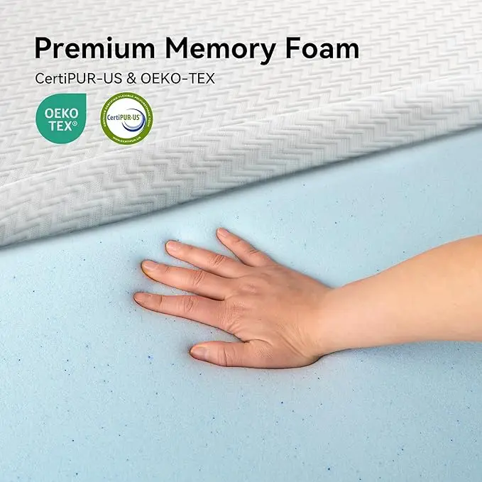 Foam-Mattress-Topper-Durable-Breathable-Cooling-Medium-Firmness-Modern-Design