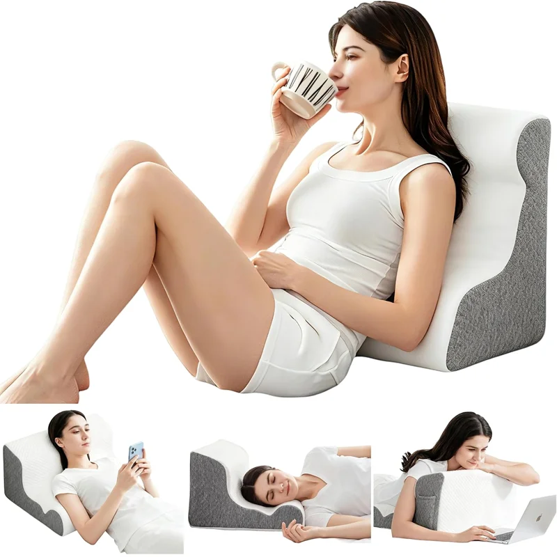 Foam-Reading-Pillow-Lumbar-Neck-Back-Support-Cushion-Multi-Position-Design-for-Gaming-Sleeping-Bed-Rest-White