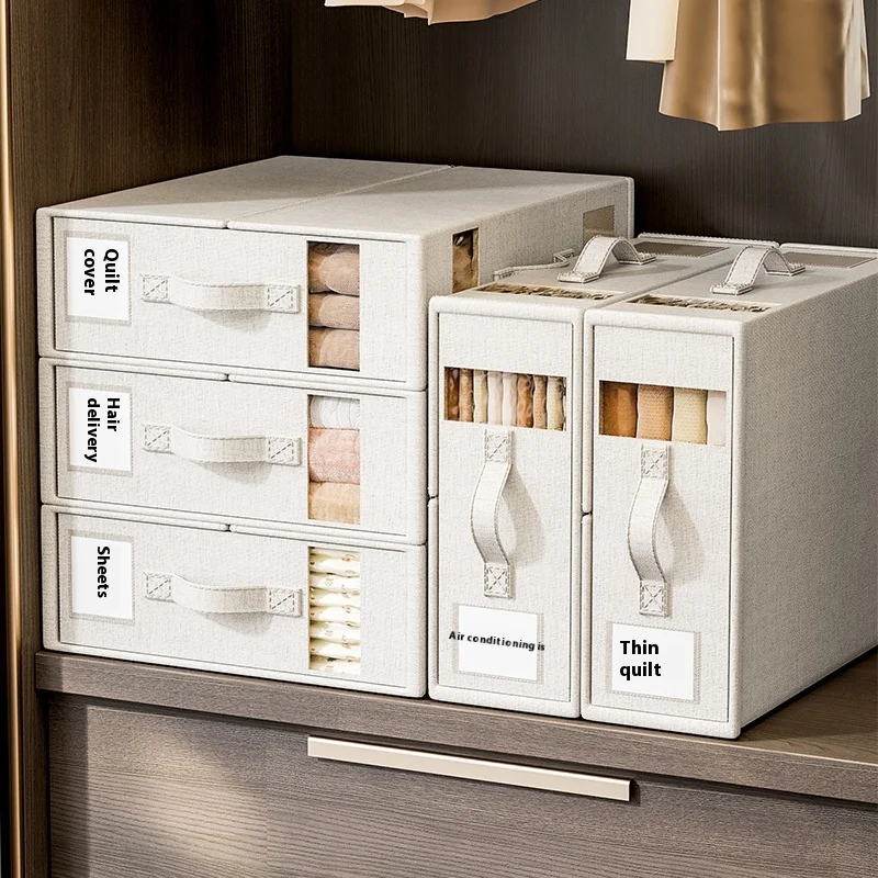 Foldable-PP-Clothes-Storage-Box-Household-Bedding-Quilt-Cover-Storage-Wardrobe-Layered-Bed-Sheet-Four-Piece-Set