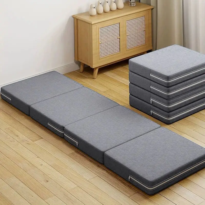 Foldable-Portable-Sleep-Waterproof-Protector-Section-Memory-Foam-Mattress-Topper