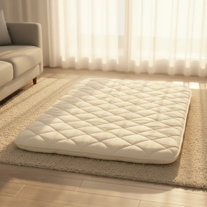 Foldable-Shikibuton-Floor-Bed-Medium-Firm-Quilted-Cotton-Sleeping-Pad-Portable-Roll-Up-Japanese-Floor-Bed