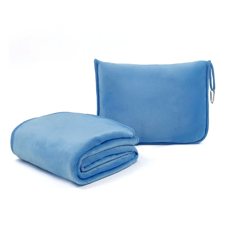 Folding-Custom-Logo-Fleece-Portable-Inflatable-Four-Seasons-Lightweight-Airplane-Travel-Blanket-Pillow-Set-Bag