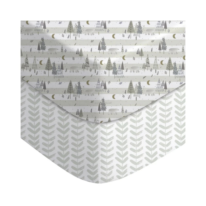 Forest-Stripe-Collection-100-Cotton-Printed-Sheet-Super-Fiber-Knitted-Crib-Childrens-Mattress-Cover-Boys-Cartoon-Bedding
