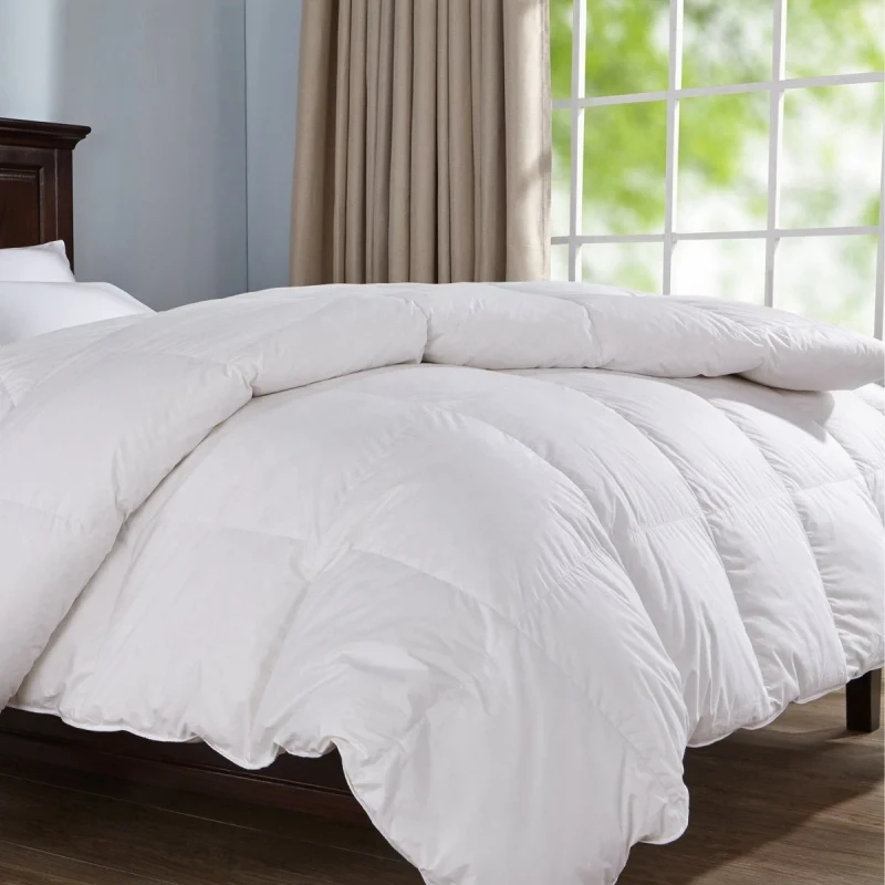 Four-Seasons-Bedding-Comforter-13.5-Tog-White-Color-Down-Proof-Cotton-Shell-Luxury-Goose-Feather-Down-Duvet-Quilt
