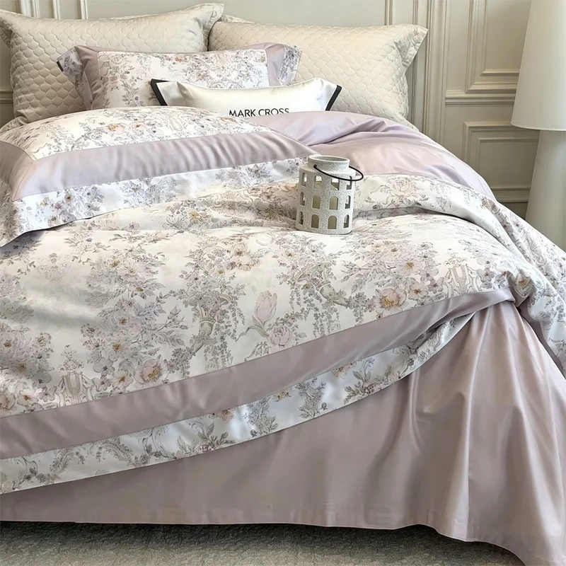 French-Romantic-Floral-Ultra-fine-Cotton-Brushed-Bedding-Bed-Sheets-Duvet-Covers-Four-Piece-Set