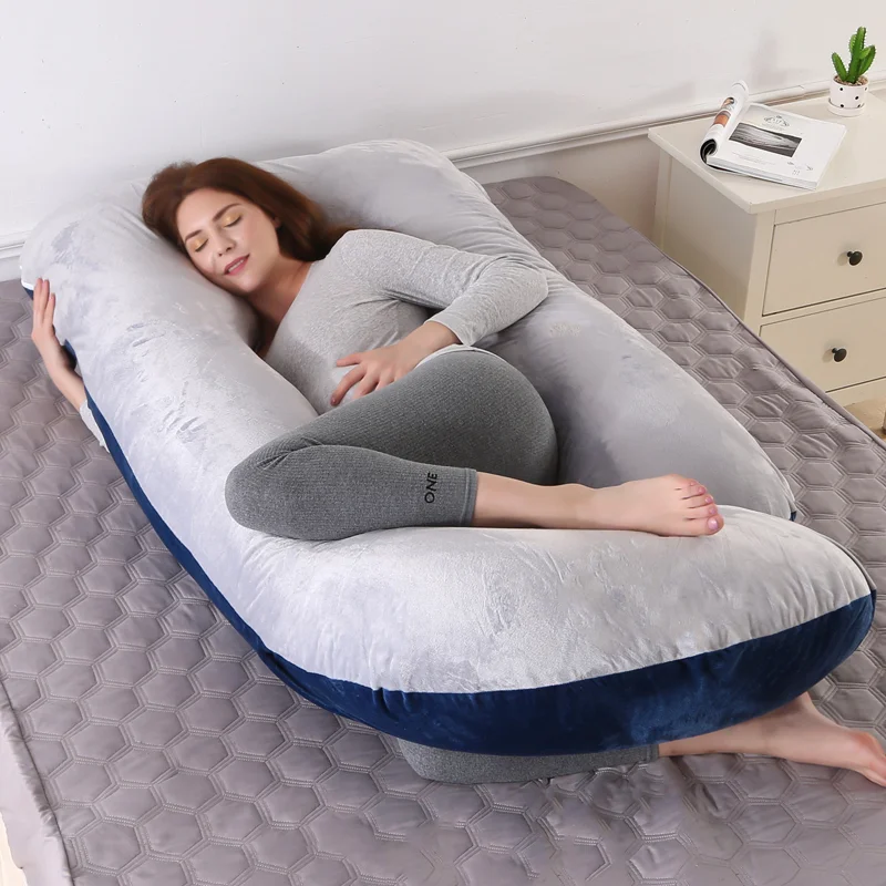 Full-Body-Pregnancy-Pillow-J-Shape-Hybrid-Maternity-Pillow-with-Premium-Filling-for-Back-Belly-Leg-Pain-Relief