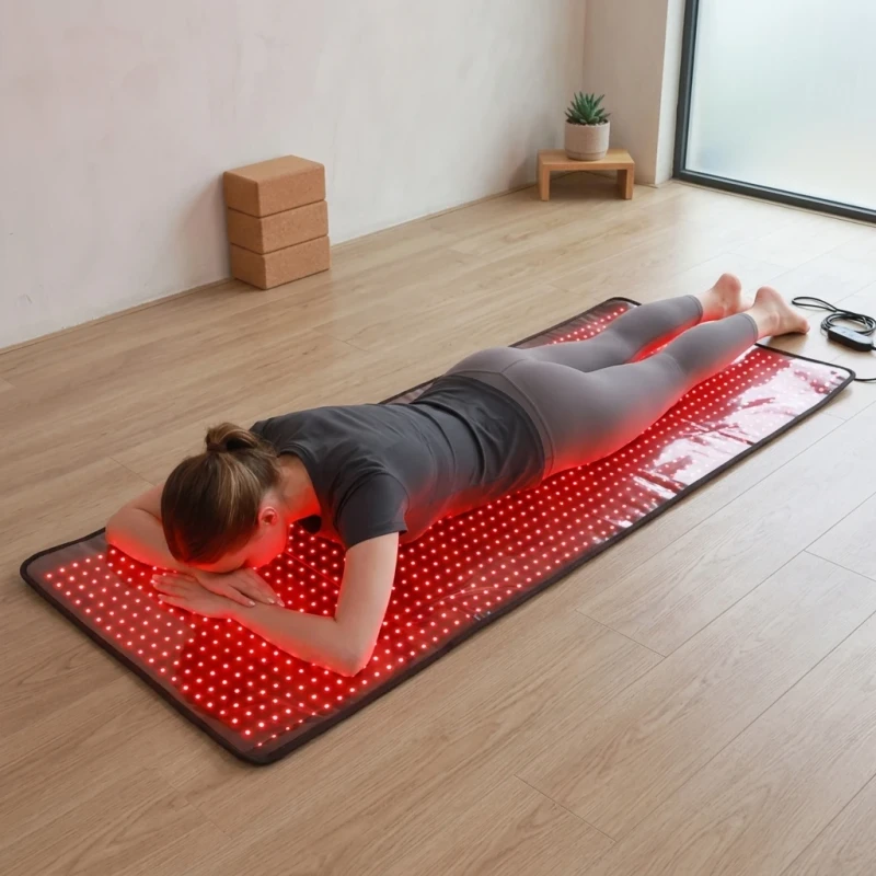 Full-Body-Therapy-Bed-Mat-Portable-Foldable-Large-Size-Dual-Chip-660-850nm-Infrared-Red-Light-for-Pain-Relief-160cm