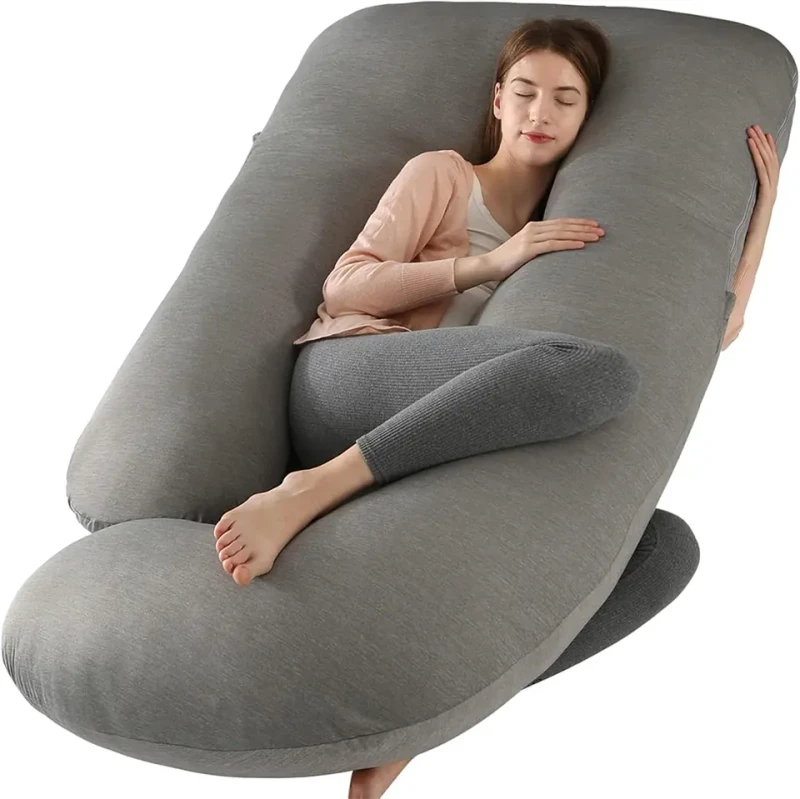 G-Shape-Maternity-Pillows-Waist-Back-Belly-Support-Maternity-Body-Leg-Pillow-Cooling-Fabric-60inch-Full-Body-Pregnancy-Pillow