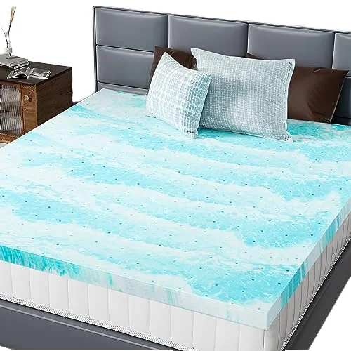Gel-Memory-Foam-Mattress-Topper-Comfort-Support-Back-Pain-Relief-Memory-Foam-Mattress-Topper