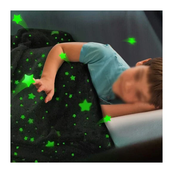 Glow-in-the-Dark-Sherpa-Fleece-Flannel-Heavy-Kids-Weighted-Blanket-Therapy-Quilted-Home-Travel-Hospital-Use