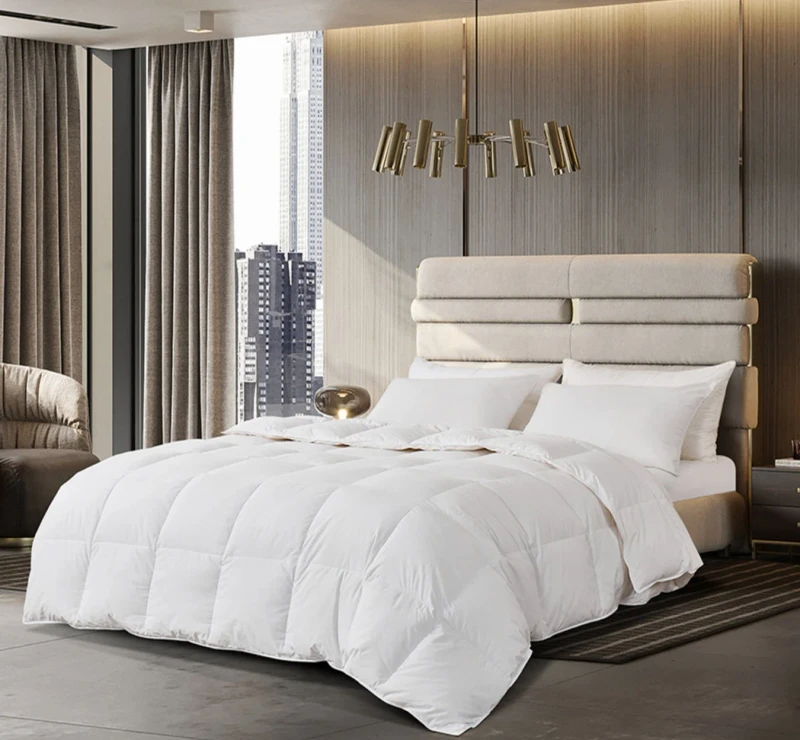 Goose-Down-Eco-Friendly-Modern-Comforter-All-Season-Soft-Fluffy-Warm-for-Home-Hotel-Bedroom-Breathable-Premium-Bedding