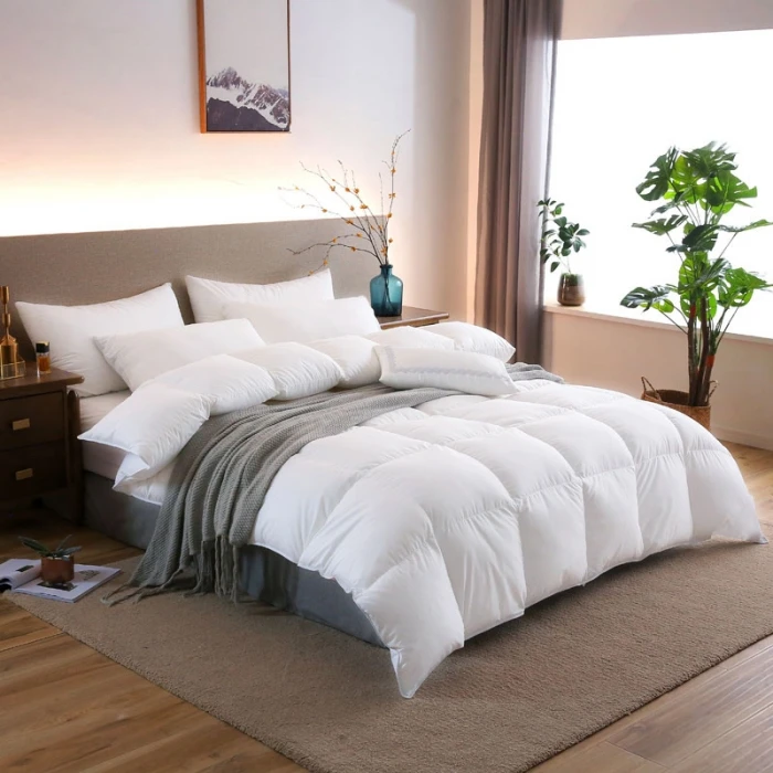 Goose-Feather-Down-Comforter-Baffle-Box-Quilted-Duvet-Insert-Hotel-Collection-750-Fill-Power-Ultra-soft-All-Season-Customized