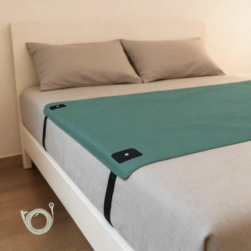 Green-PU-Leather-Grounding-Bed-Sheet-Conductive-Breathable-Earthing-Mat-for-Better-Sleep-Anti-Static-Design-Factory-Supply