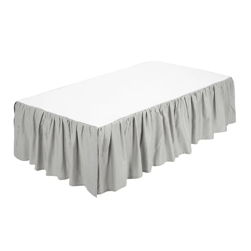 Grey-Color-Nursing-Bedding-Skirt-100-Coton-Fitted-Baby-Bed-Crib-Skirt
