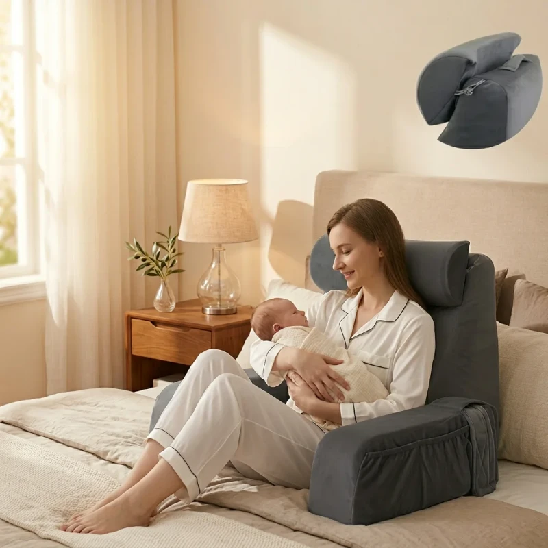Grey-Memory-Foam-Body-Pillow-for-Reading-Gaming-Relaxing-Working-Hotel-Use-with-Large-Pockets-Adult-Bed-Floor-Positioner