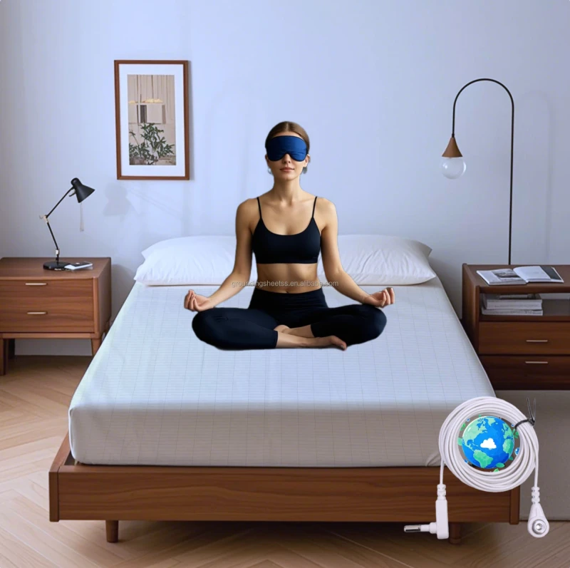 Grounding-Bed-Sheet-5-Silver-Fiber-Organic-Cotton-Healthy-Sleep-Therapy-for-Adults-with-Ground-Cord