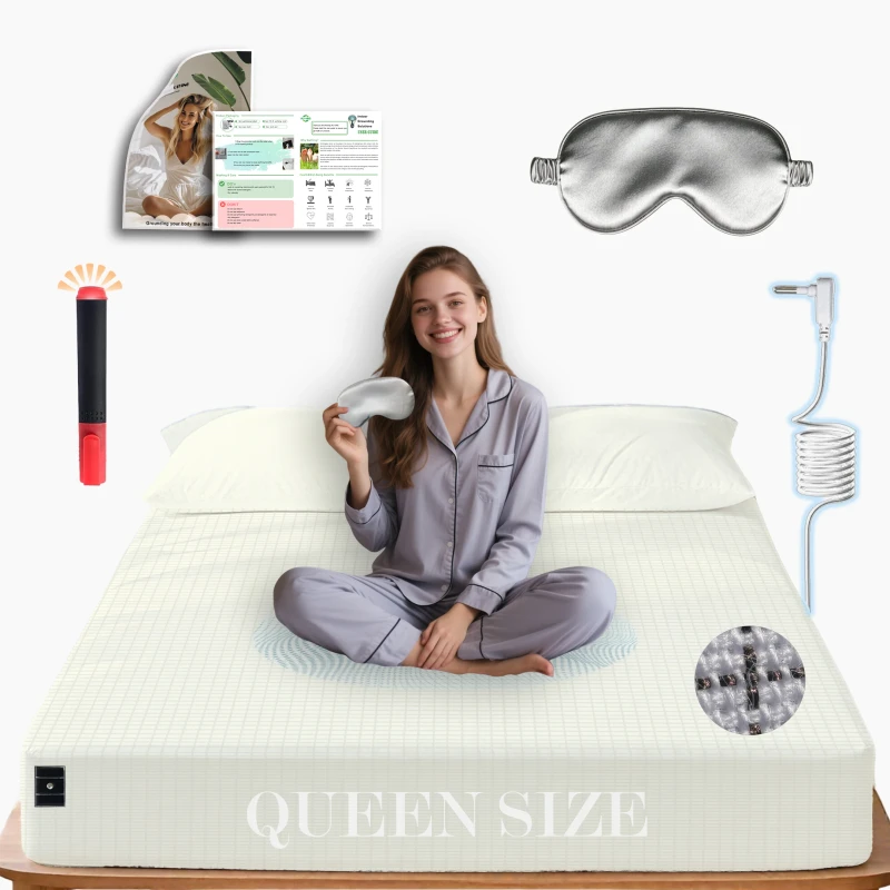 Grounding-Bedding-Sheet-Soft-Cotton-Comfort-with-Silver-Fibers-USA-Stock-Free-Shipping