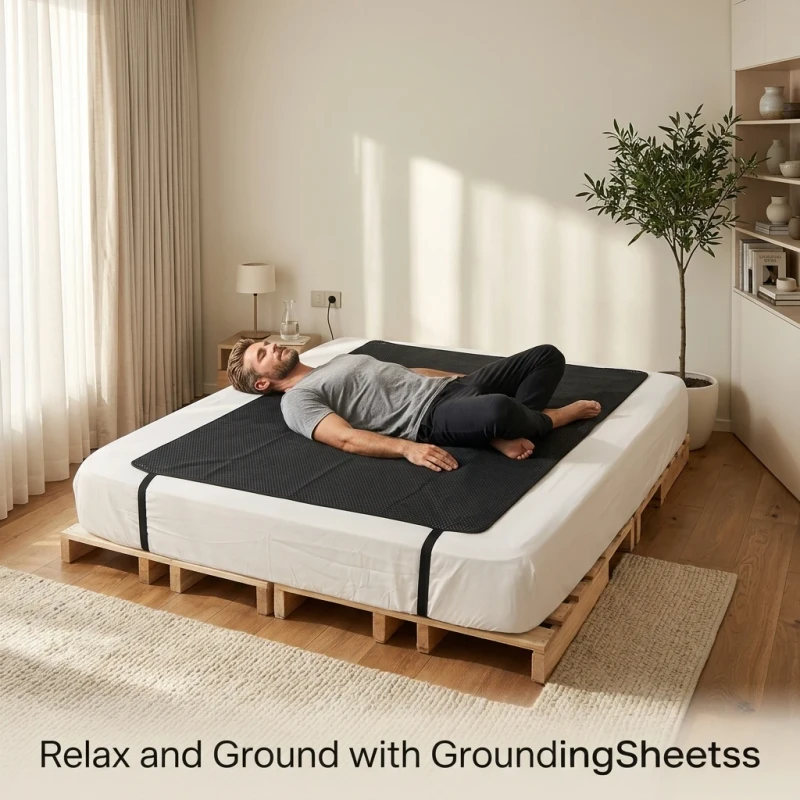 Grounding-Mat-for-Bed-EMF-Shielding-PU-Leather-Earthing-Sheet-with-Grounding-Cord