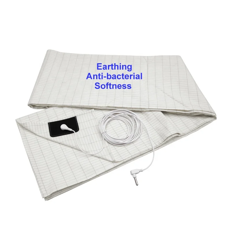 Grounding-Silver-Fiber-Anti-bacterial-Conductive-Flat-Bed-Sheet-With-Cord-and-Plug