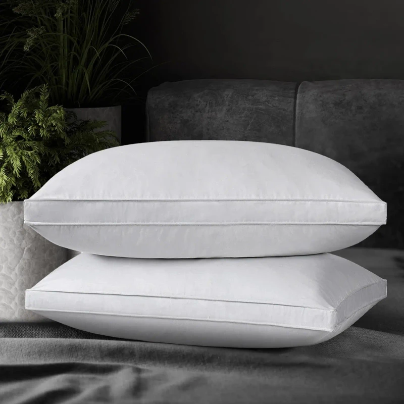 Gusseted-Bed-Hotel-Collection-100-Organic-Cotton-Cover-Euro-standard-Goose-Down-Feather-Pillows-for-Sleeping