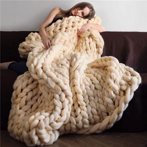 Hand-Made-Knitted-Weighted-Blanket-Chunky-Knit-Weighted-Throw-Blankets