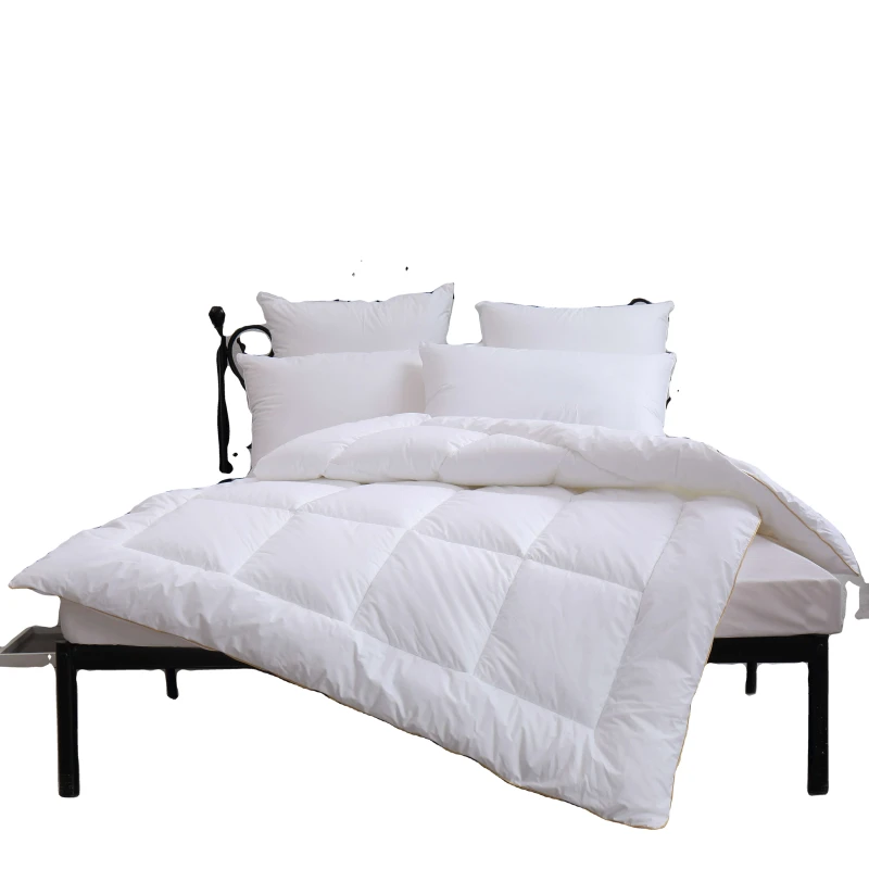 Handmade-Comforter-Quilt-Cotton-Cover-Bamboo-Filling-All-Season-Adult-Blanket-White-Customizable-Design-Home-Hotel-Use