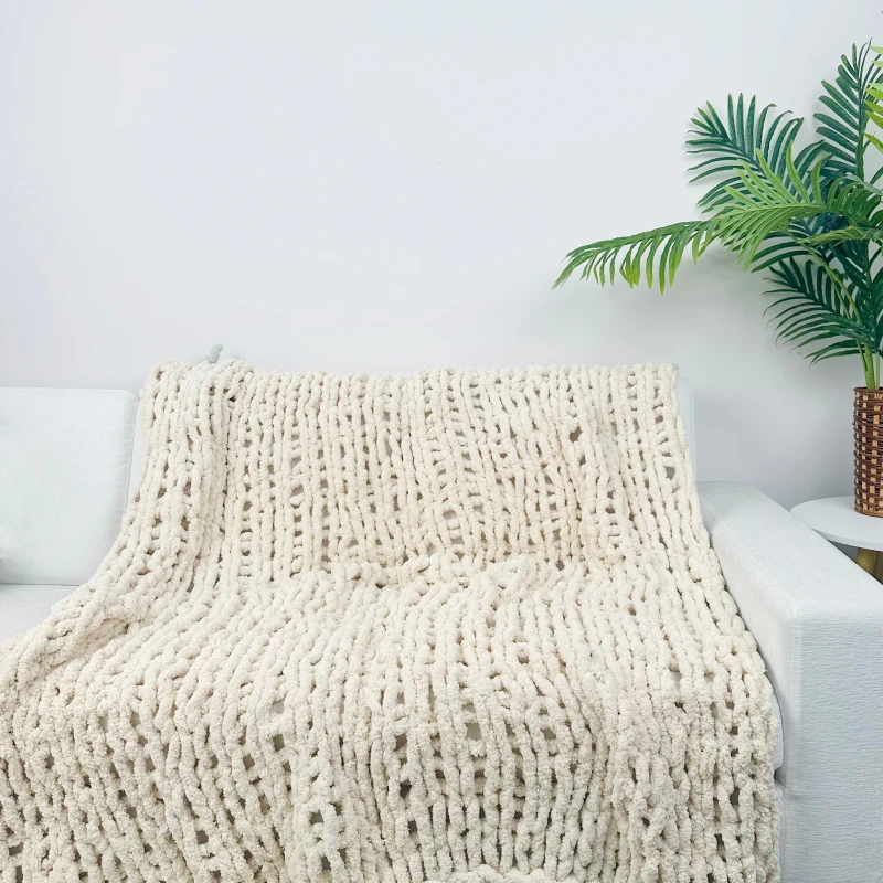 Handmade-Eco-Friendly-Woven-Rabbit-Faux-Fur-Bubble-Throw-Blanket-Four-Seasons-Cozy-Sofa-Bed-Customized-Design