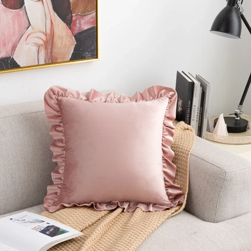 Handmade-Lace-Flounces-Velvet-Pillowcase-Ruffled-Cushion-Cover-Bed-Pillow-Cover-for-Home-Decor-45X45CM
